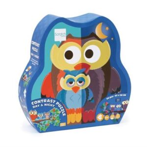 Scratch, Dwustronne Puzzle XL (obrazek 63x40 cm) Sowa "dzień i noc"
