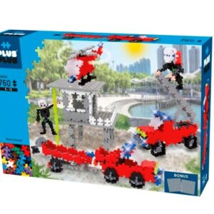 Plus-Plus, Mini Basic - 760 szt. - Duża straż pożarna z remizą oraz 2 podkładki GRATIS!